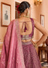 Dry Pink Rose Tissue Silk Embroidered Lehenga