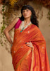 Jaffa Orange Woven Cotton Silk Saree