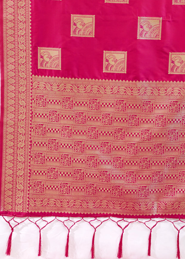 Princess Pink Woven Banarasi Silk Saree