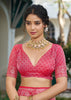 Raspberry Pink Woven Banarasi Silk Saree
