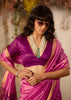 Carmine Pink Woven Cotton Silk Saree