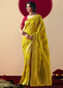 Blazing Yellow Woven Banarasi Silk Saree