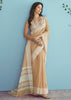 Wheat Beige Woven Linen Silk Saree