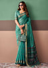 Teal Green Woven Cotton Silk Saree