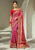 Pink Embroidered Georgette Bandhej Saree