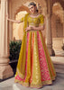 Mustared and Pink Embroidered Designer Lehenga Set