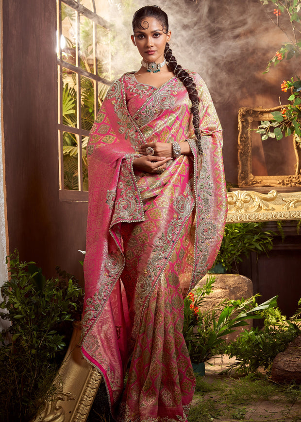 Blush Pink Embroidered Designer Saree