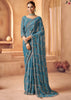 Parisian Blue Designer Tissue Silk Saree
