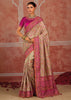 Silver Grey Embroidered Designer Saree