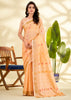 Delight Orange Woven Linen Silk Saree