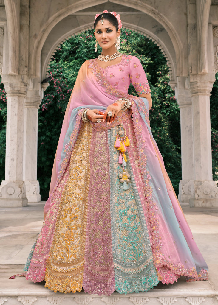 Multicolor Heavy Embroidered Designer Lehenga
