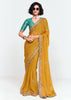 Mimosa Yellow Designer Embroidered Tissue Saree