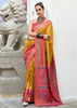 Dusky Yellow Woven Soft Silk Saree
