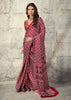 Red Printed Satin Silk Saree
