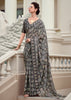 Steel Grey Printed Cotton Silk Saree