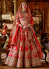 Dazzling Red Heavy Embroidered Designer Lehenga