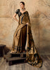 Cinnamon Brown Printed Satin Silk Saree