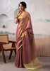 Gloden Wine Woven Tissue Silk Saree