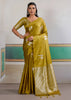 Olive Golden Woven Satin Silk Saree