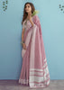 Dusky Pink Woven Linen Silk Saree