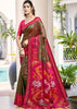 Avocado Green Woven Patola Silk Saree