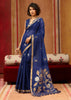 Midnight Blue Woven Cotton Silk Saree