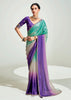 Bright Purple Ombre Banarasi Tissue Saree