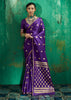 Twilight Purple Woven Banarasi Satin Silk Saree
