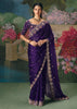 Rich Purple Embroidered Designer Saree