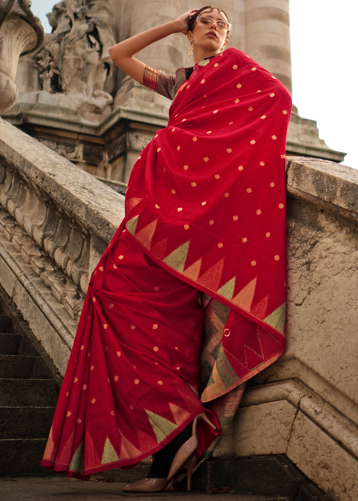 Cotton Silk Sarees with Contrast Grand Pallu & Contrast Blouse – Viha Online