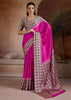 Rani Pink Printed Satin Silk Saree