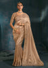 Classy Beige Embroidered Designer Tissue Saree