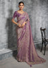 Regal Purple Embroidered Tissue Silk Saree