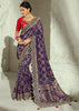 Indigo Blue Embroidered Georgette Bandhej Saree