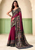 Burgundy kalamkari Printed Cotton Silk Saree