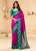 Magenta Pink Woven Satin Silk Saree