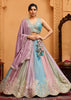 Multicolored Georgette Embroidered Sequins Lehenga Set