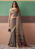 Opal Grey Woven Cotton Silk Saree