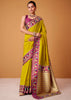Lime Green Woven Banarasi Silk Saree