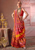 Red And Yellow Printed Patola Silk Saree