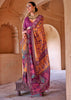 Blazing Orange Printed Kashmiri Jamewar Saree