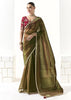 Mehndi Green Designer Organza Tissue Silk Saree