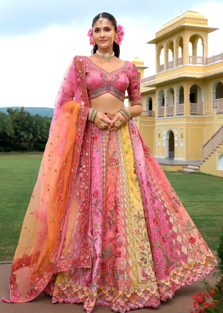 Vibrant Multi-Color Embroidered Lehenga
