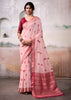 Blush Pink Woven Banarasi Cotton Silk Saree