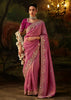 Dusty Rose Embroidered Tissue Saree