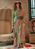 Medium Green Madhubani Printed Saree
