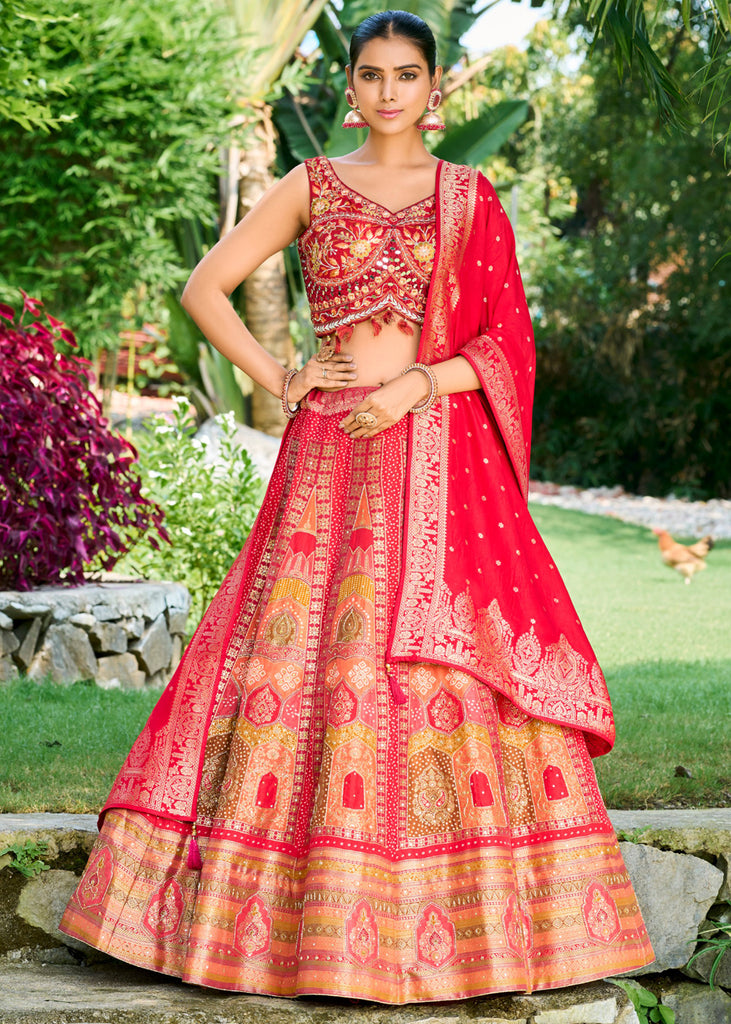 Pakistani Red Heavy Bridal Lehenga Crop Top Choli #BN905 | Bridal lehenga, Bridal  lehenga red, Bridal lehenga collection