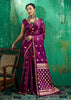 Plum Purple Woven Banarasi Satin Silk Saree