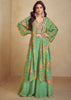 Emerald Green Layered Indo-Western Set