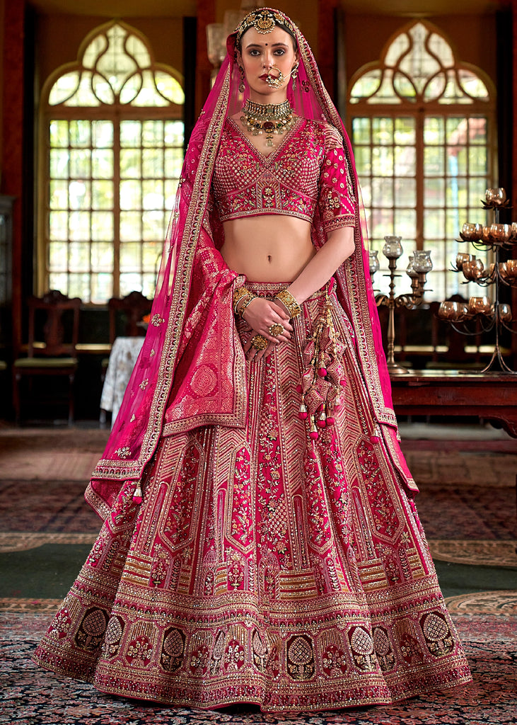 Queen Pink Heavy Embroidered Designer Lehenga